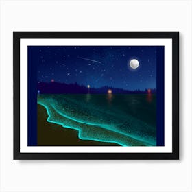 Beach At Night Art Print