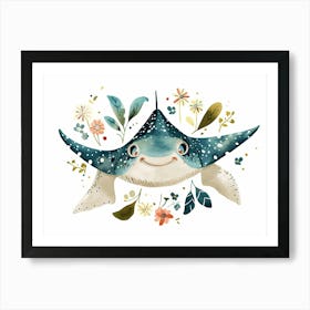 Little Floral Stingray Art Print