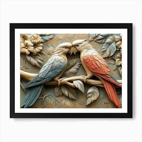 Couple Of Parrots Art Print