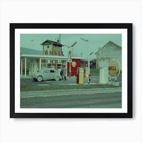 Shell Gas Station 1958 Art Print