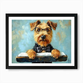 Dressed Up Airedale Art Print