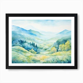 Watercolor Landscape Painting 2 Art Print