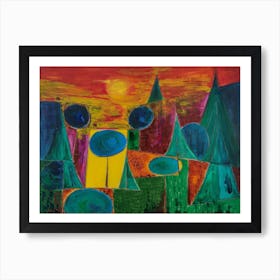 Living Room Wall Art, Beautiful Sunset, Vibrant Expressions Art Print