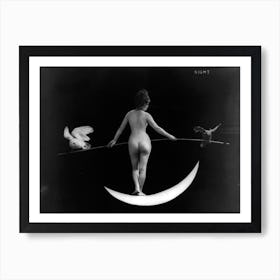 Nude Photograph With Owls, Fb Johnson Art Print