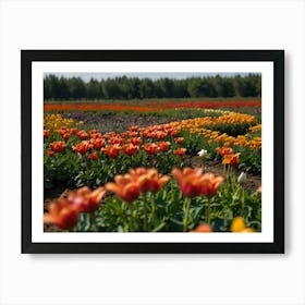 Tulips In The Field Art Print