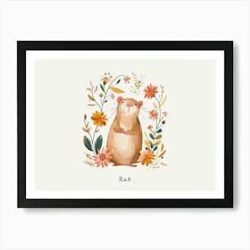 Little Floral Rat 3 Poster Art Print