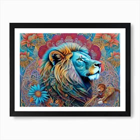 Lion Painting 63 Art Print