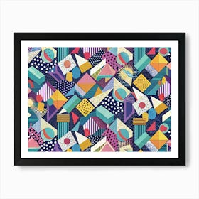 Geometric Abstract Seamless Pattern Art Print