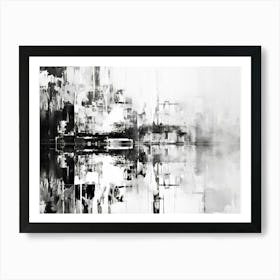 Reflection Abstract Black And White 6 Art Print