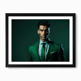 Bussinness Man Green (55) Art Print