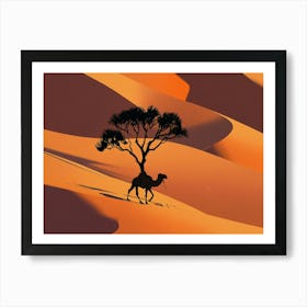 Camel In The Desert 3 Art Print