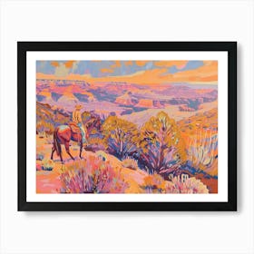 Cowboy Painting Grand Canyon Arizona 3 Art Print