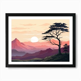 Landscape With Lone Tree Art Print