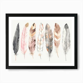 Watercolor Feathers 1 Art Print