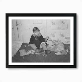 Daughter Of Fsa (Farm Security Administration) Client Playing In Her Home In Orange County Near Bradford Art Print