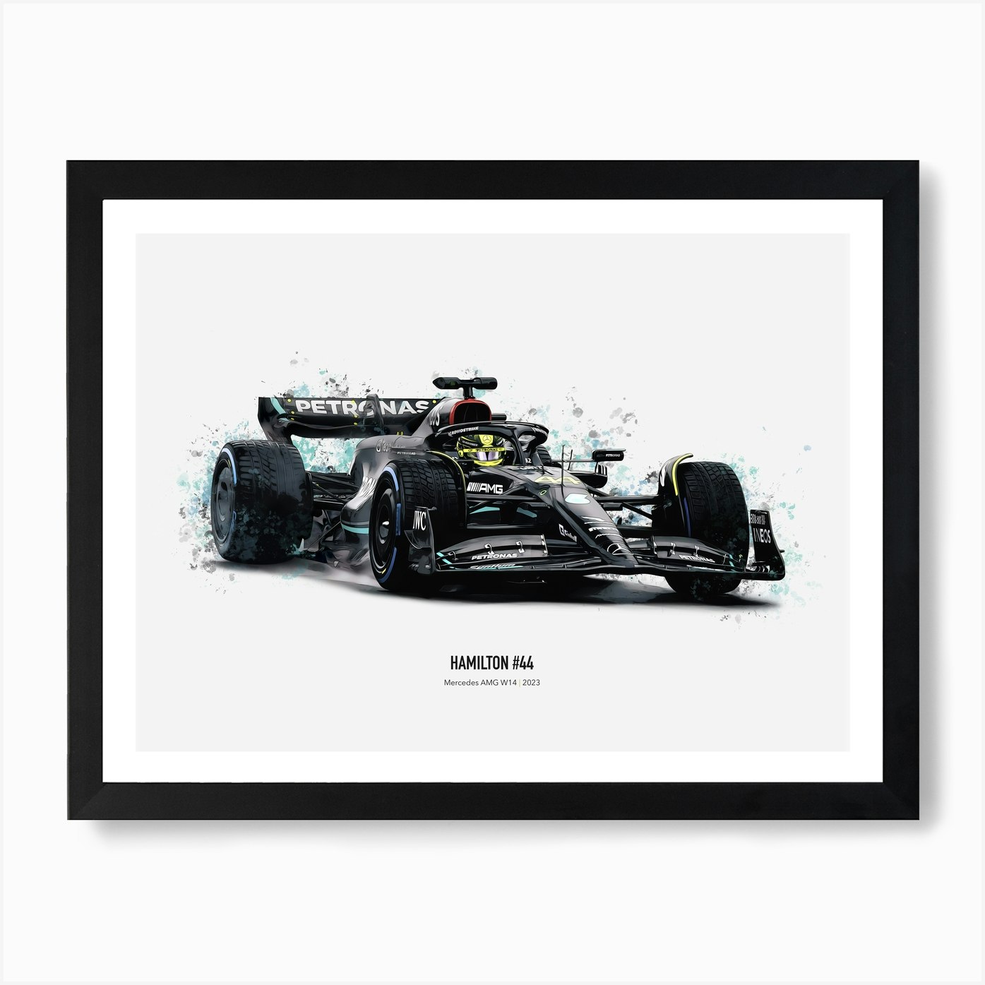 LEWIS HAMILTON Canvas Print Poster British Grand Prix F1 Win 2021 Mercedes  Petronas Box Framed Canvas Wall Art Poster Picture Photo 