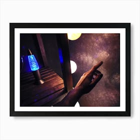 Hand Pointing At A Lamp Art Print