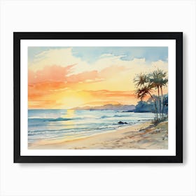 Sunset At The Beach 3 Art Print