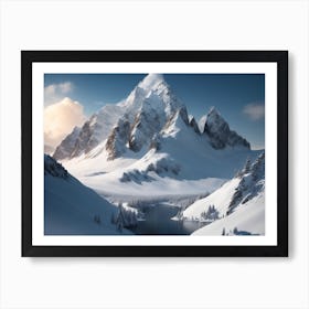 Snowy Mountain Scenery Of Stunning Beauty Art Print