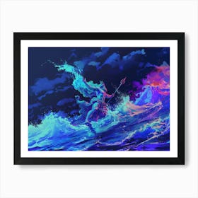 Neptune, pop art, mythology Art Print