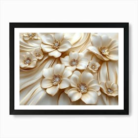 Gold Flowers 47 Art Print