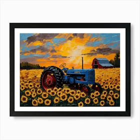 Sunflowers In The Field - Ai 1 Art Print