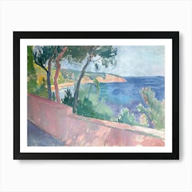 Shimmering Shore Painting Inspired By Paul Cezanne Art Print