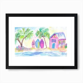 Surf Beach Bar With Boards In Key West Art Print