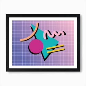 Memphis Pattern Retro Vaporwave 80s Vintage Dreamwave Shapes Artwork Art Print