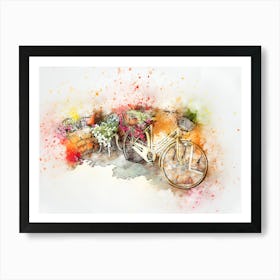 Watercolor Of A Bicycle Art Print