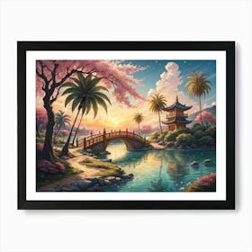 Asian Bridge  Art Print