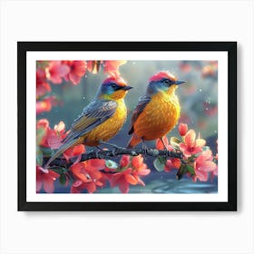 Beautiful Bird on a branch 14 Art Print