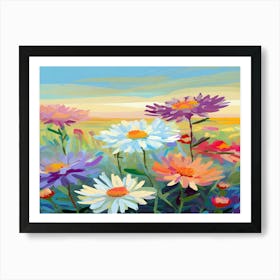 Daisies In The Field Art Print