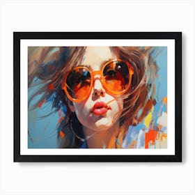 Girl In Sunglasses 2 Art Print