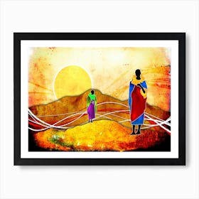 Tribal African Art Illustration In Painting Style 013 Art Print