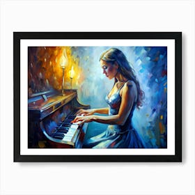 Girl Playing The Piano 1 Art Print