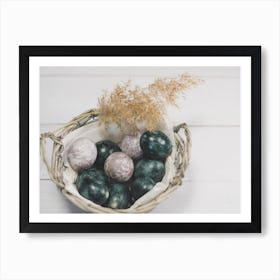 Easter Eggs In A Basket 24 Art Print