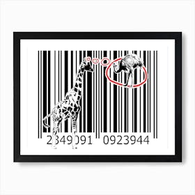 Funny Barcode Animals Art Illustration In Painting Style 108 Art Print