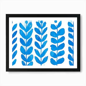 Blue Leaves 1 Art Print