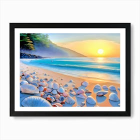 Seashell beach Art Print