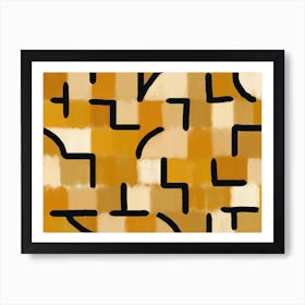 Ochre Checked Blackburn Art Print