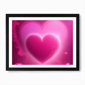 A Glowing Pink Heart Vibrant Horizontal Composition 31 Art Print