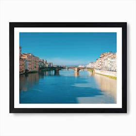 Florence And River Arno Art Print