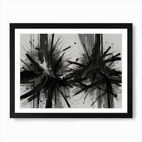 Abstract Black And White Painting 1 Art Print