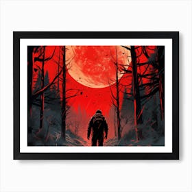 Red Moon Rising Art Print