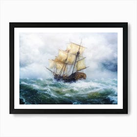 Ship Alone On The Open Ocean Poster