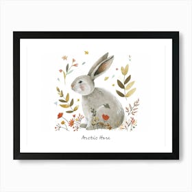 Little Floral Arctic Hare 6 Poster Art Print