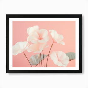 Pink Flowers On A Pink Background Art Print