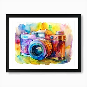 Vintage Camera Watercolor Illustration Art Print