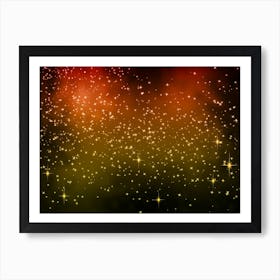 Orange, Yellow Shining Star Background Art Print